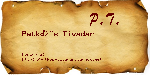 Patkós Tivadar névjegykártya